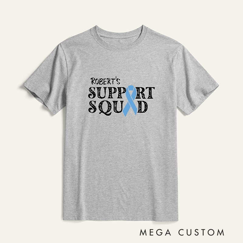 Personalized Colon Cancer Support Squad Cancer Awareness Fighter T-Shirt