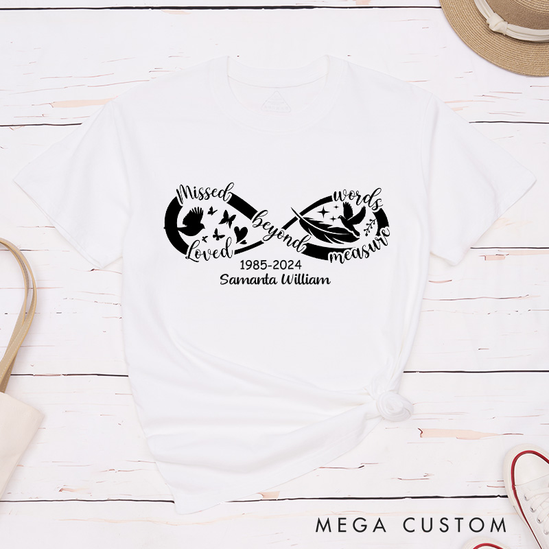 Personalized Memorial Shirt in Loving Memory Shirt Rest in Peace Shirt Funeral Shirt Custom Memorial Shirt Rip Shirt Infinity Love Shirt Funeral Gift