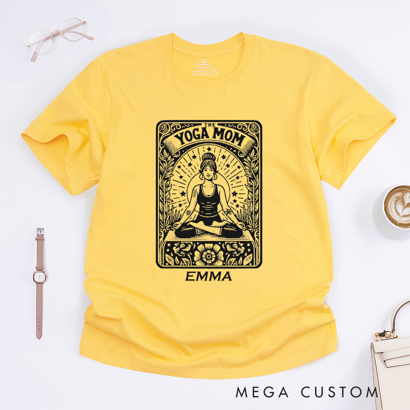 Personalized Yoga Mom Tarot Card T-Shirt Grandma Tarot Card Yoga Custom Gift for Her Yoga Instructor