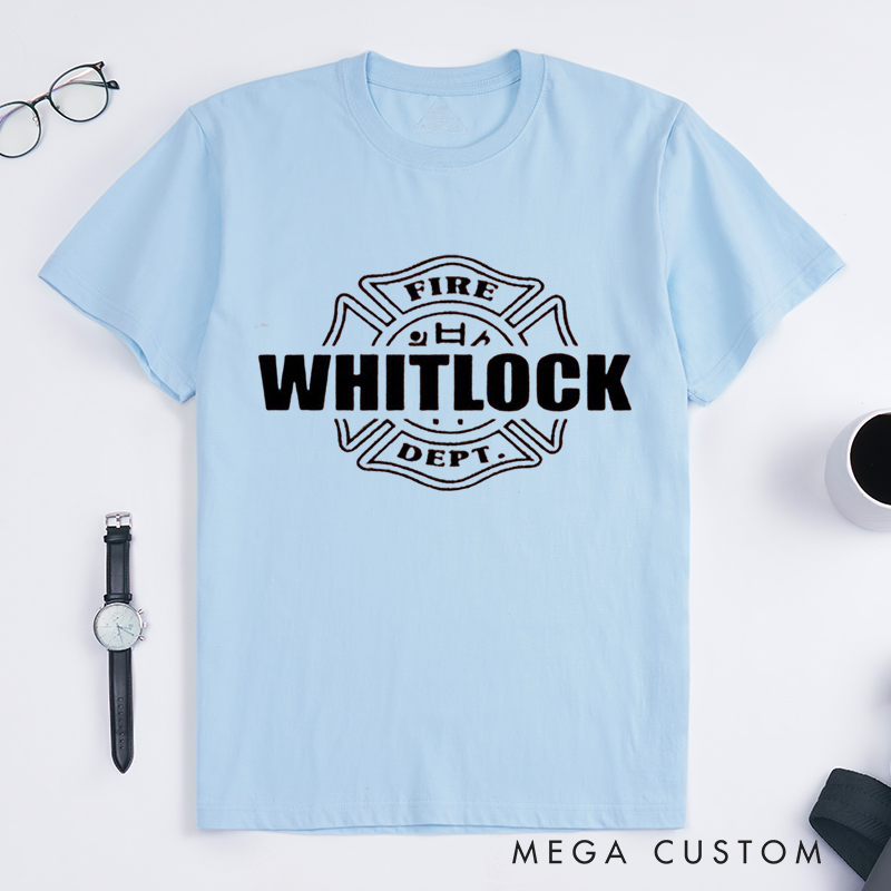 Personalized Classic T-Shirt for Firefighter Fire Department Logo Design Gift for Firefighter T-Shirt