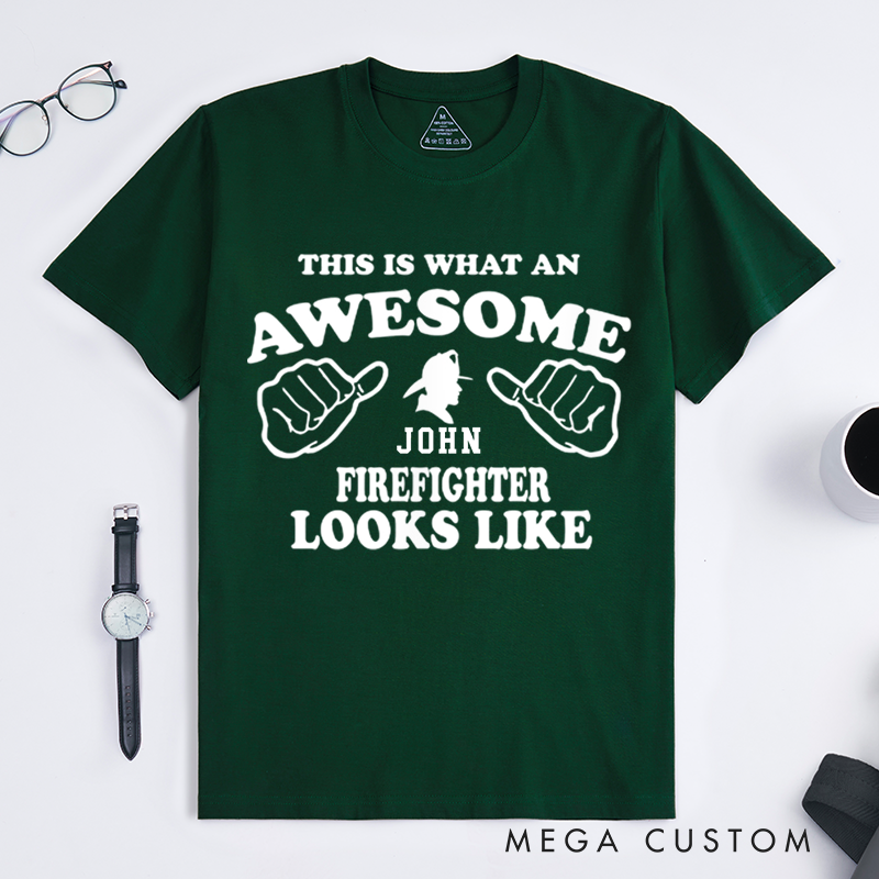 Personalized Fireman T-Shirt Awesome Firefighter Pride Design Gift for Firefighter T-Shirt