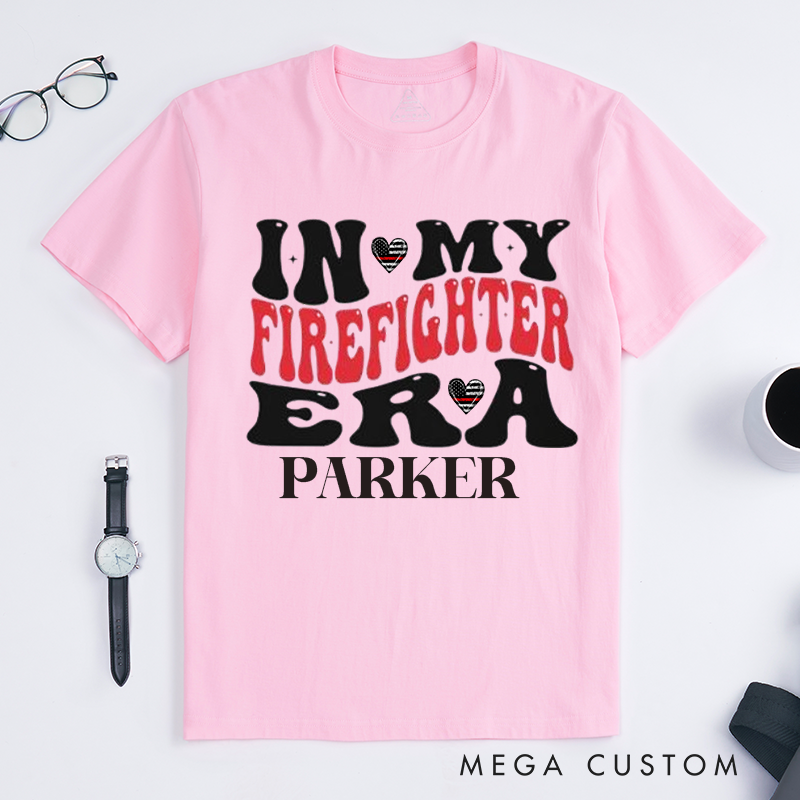 Personalized Trendy T-Shirt Groovy Firefighter Era Design Gift for Firefighter T-Shirt