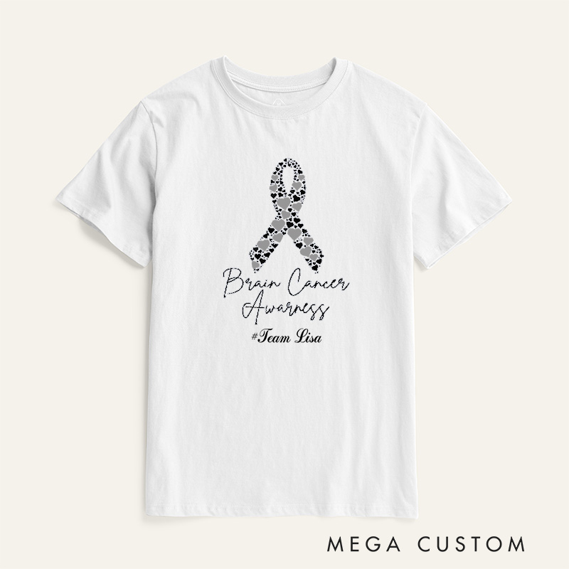Personalized Brain Cancer Matching Awareness Cancer Survivor Support Warrior T-Shirt