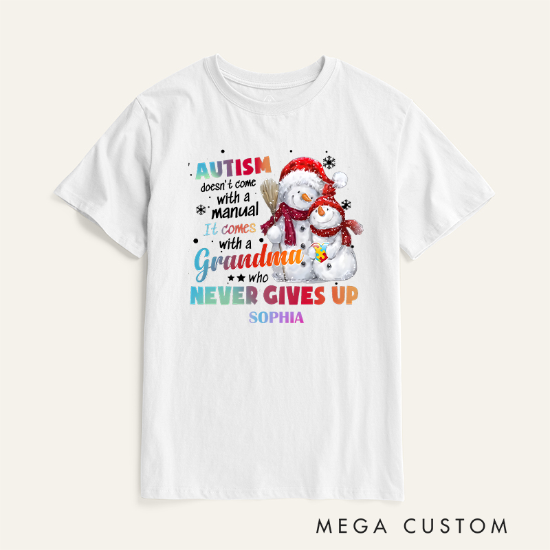 Personalized Autism Doesn't Come With A Manual It Comes With A Grandma T-Shirt Motivational Gift