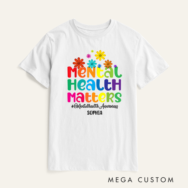 Personalized Mental Health Matters Cute Mental Health Awareness Warrior T-Shirt