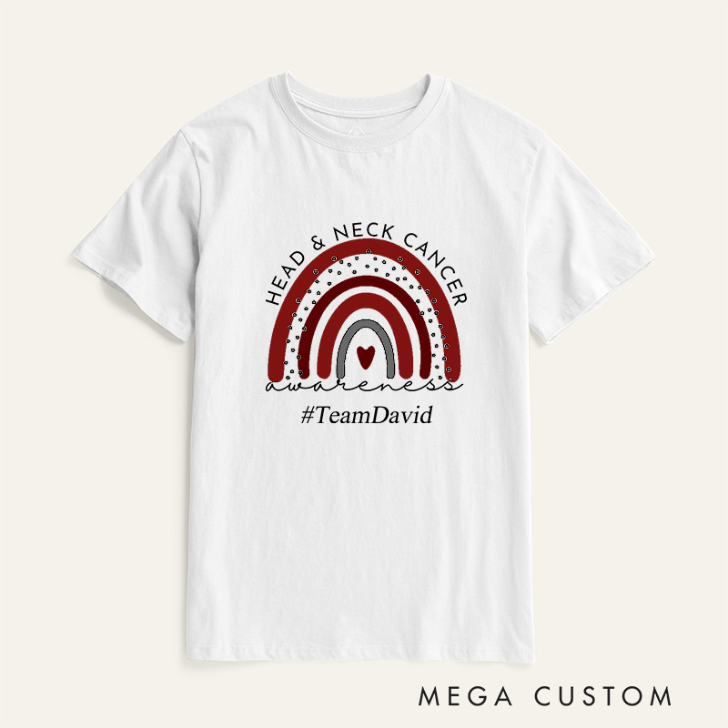 Personalized Head and Neck Cancer Awareness Survivor Support Warrior T-Shirt