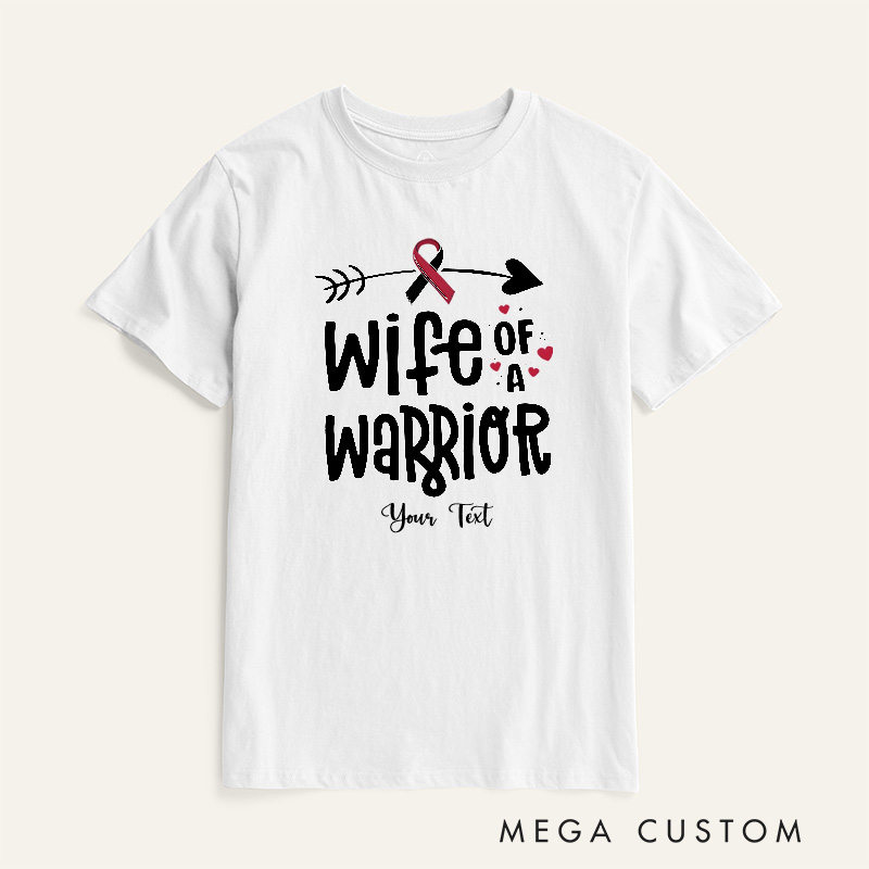 Personalized Wife Of A Warrior Head Neck Cancer Awareness T-Shirt