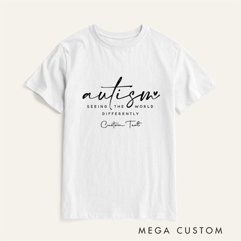 Personalized Autism Awareness Mental Health Seeing The World Differently T-Shirt