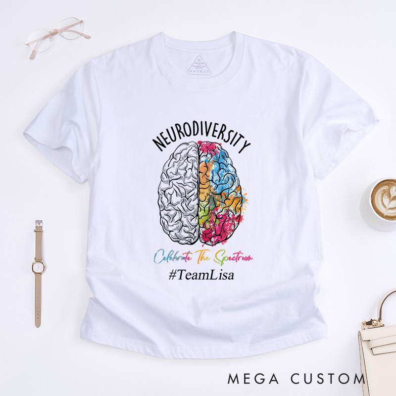 Personalized Mental Health Aesthetic Neurodiversity Awareness Autism Celebrate Minds Of All Kinds T-Shirt
