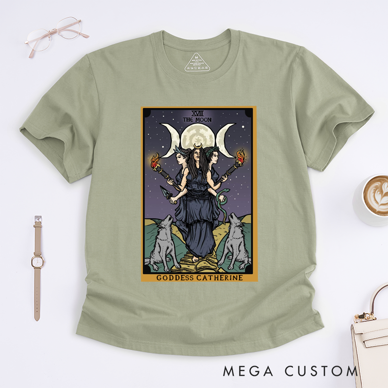 Personalized Tarot Lovers Classic T-Shirts Hecate Goddess Moon Tarot Classic T-Shirts Custom Mythology Witchcraft Gift