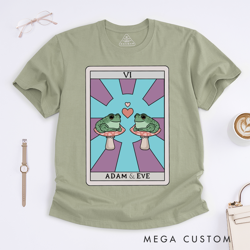 Personalized Tarot Lovers Classic T-Shirts Frog T-Shirt The Lovers Tarot Card Gift for Lovers