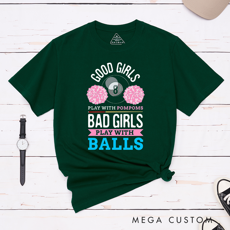 Personalized Pool T-Shirt with Your Name on the Sleeve for Bold Girls