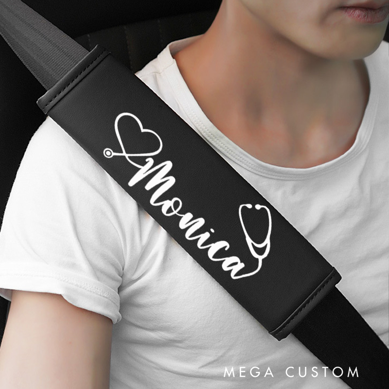 Personalized Nurse Seat Belt Cover Custom Name Car Seatbelt Cover Shoulder Seat Belt Gift