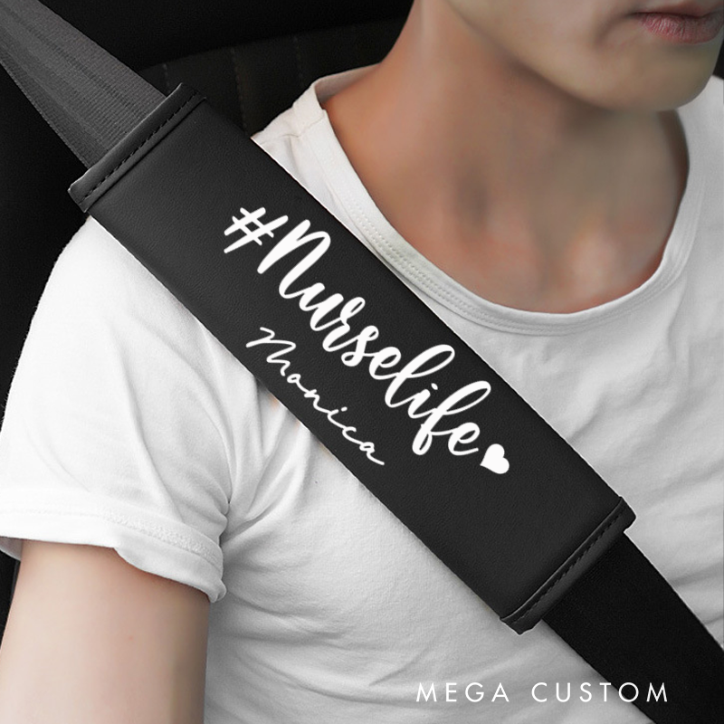 Personalized Nurse Seat Belt Cover Custom Name Car Seatbelt Cover Shoulder Seat Belt Gift
