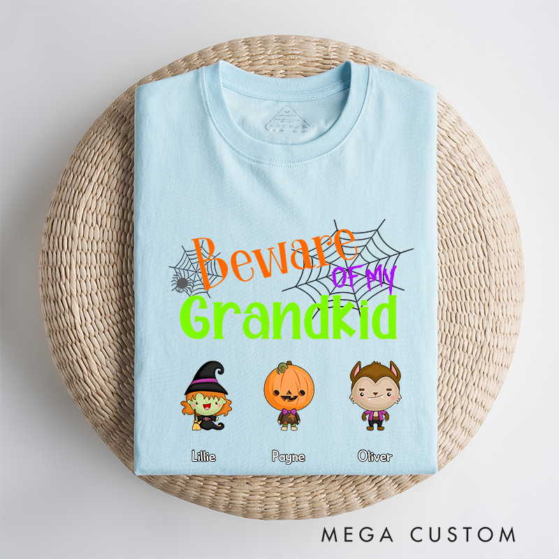 Personalized Beware of My Grandkids Halloween Classic T-Shirt Gift Ideas for Halloween
