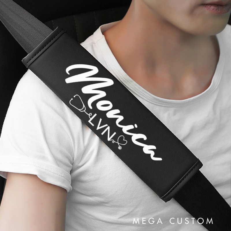 Personalized Nurse Seat Belt Cover Custom Name Car Seatbelt Cover Shoulder Seat Belt Gift
