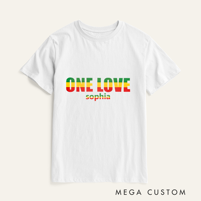 Personalized One Love Rasta T-shirt Mental Health Awareness Motivational Gift