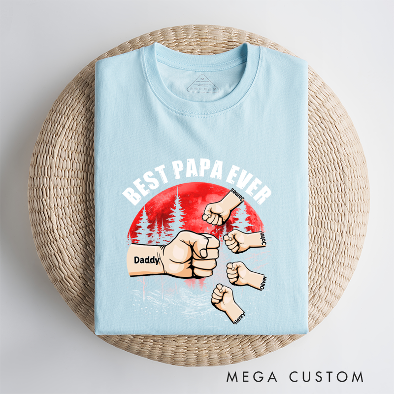 Personalized Best Papa Ever Fistbump Celebrating the Strength and Unity of Family Bonds Classic T-shirt
