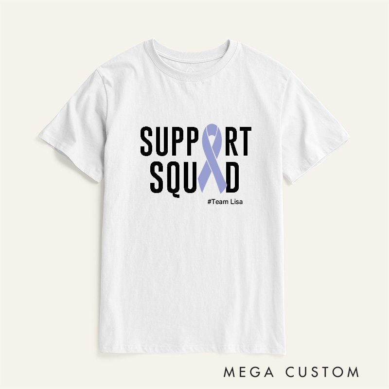 Personalized Esophageal Cancer Support Periwinkle Ribbon Cancer Awareness T-Shirt