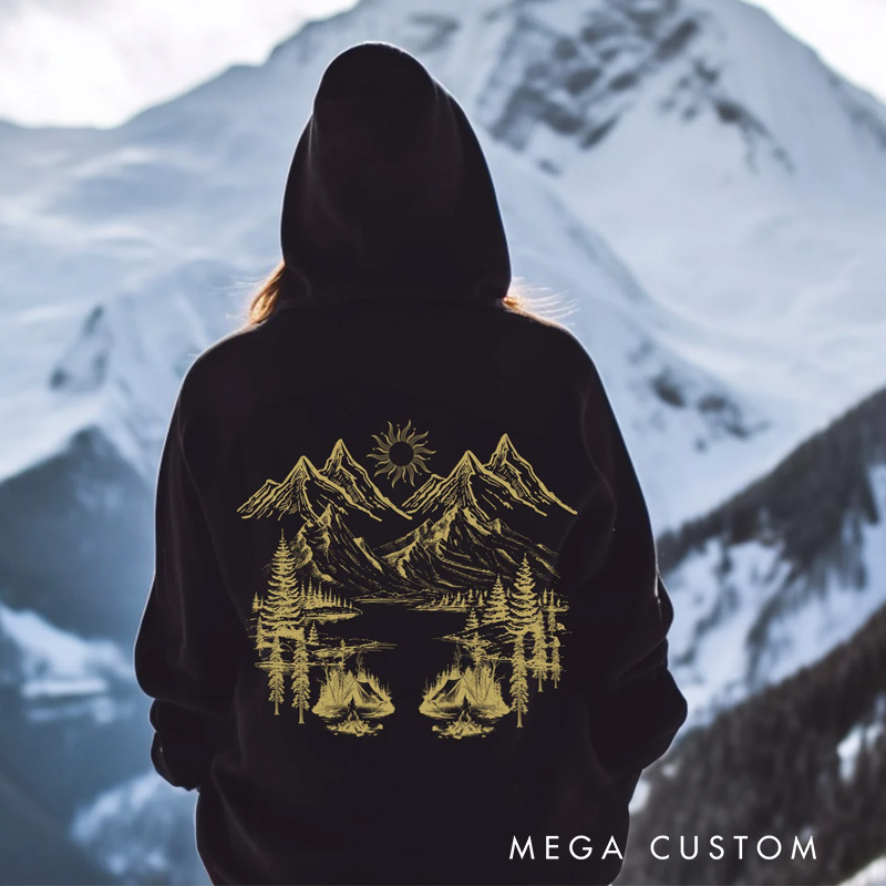 Personalized Nature Hoodie Mountain Hiking Classic Hoodies  Campers Outdoors Adventurer Lover Gift