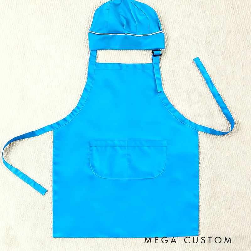 Personalized Little Chef Adjustable Kid Apron Chef Hat Set with Name and Pocket Cooking Accessory Birthday Valentine's Day Gift for Boys Girls