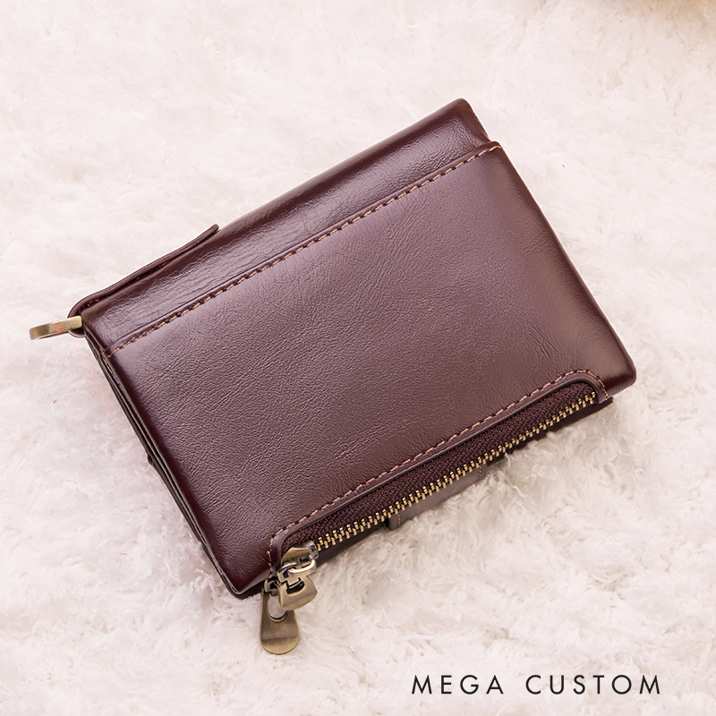 Personalized Leather Wallet For Her Birth Flower Wallet with Name Engraved Wallet For Women Leather Purse Birthday Gift For Her Gift For Mother Bridesmaid Gift Christmas Gift