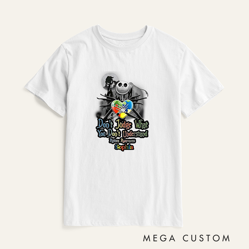 Personalized Don’t Judge What You Don’t Understand T-shirt Halloween Gift Autism Awareness Gift