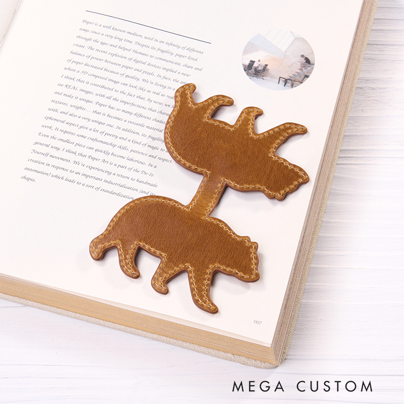 Personalized Leather Bear Bookmark Custom Name Engraved Page Marker Gift for Readers Gifts for Him Unique Rustic Book Accessory 
