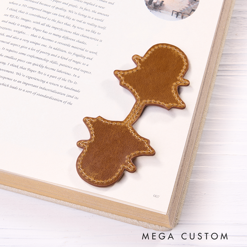 Personalized Leather Bookmark Ghost Shaped Bookmark Magnetic Bookmark Custom Name Engraved Page Marker Fun Gift for Halloween and Reading Lovers Handmade Gothic Leather Accessory