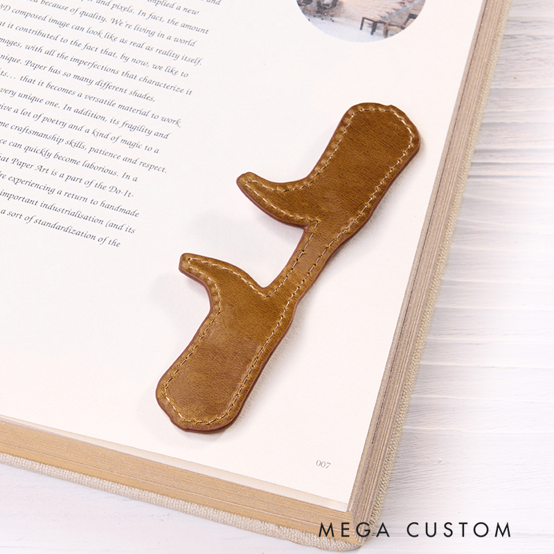 Personalized Leather Bookmark Boot Shaped Bookmark Custom Initials Engraved Page Marker Western-Themed Gift for Readers Unique Rustic Book Accessory  