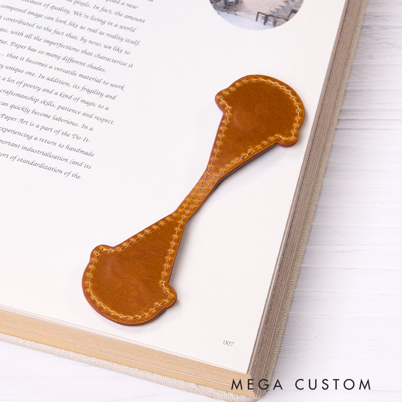 Personalized Leather Bookmark Ice Cream Shaped Bookmark Custom Name Engraved Page Marker Cute Gift for Readers Unique Handmade Leather Accessory Reading Essential