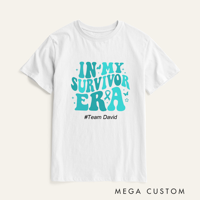 Personalized In My Survivor Era Cervical Cancer Awareness Warrior T-Shirt
