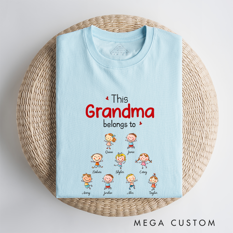 Personalized this Grandma Belongs to Grandkids Classic T-Shirt