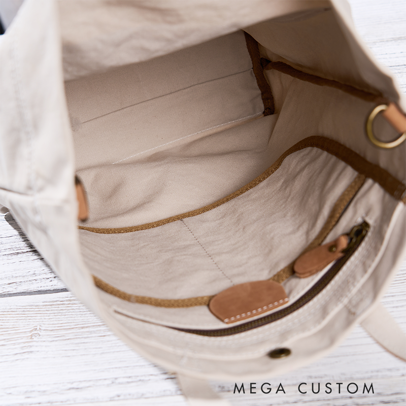 Personalized Canvas Tote Bag with Name Custom Name Bag Canvas Tote Bag Gift for Her Gift for Mother Wife