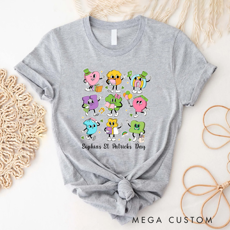 Personalized Reading Lucky Charms Classic T-Shirts Retro Bookish Shirt with Name for Book Lover Bookworm Girlfriend Wife Women Gift