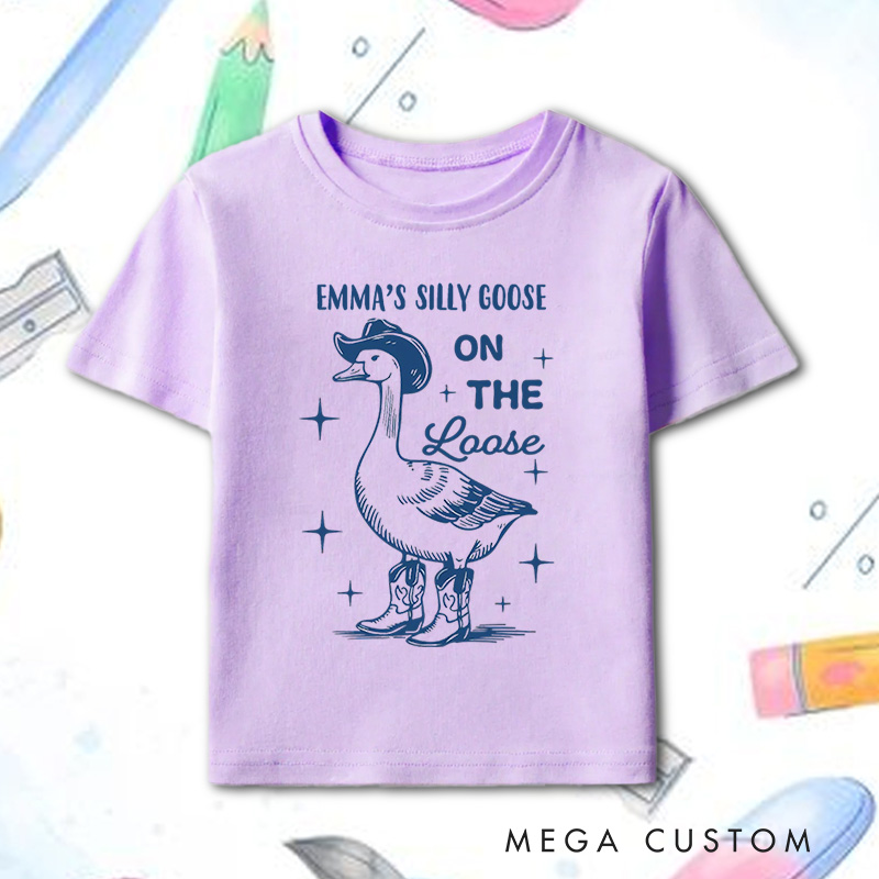 Personalized Silly Goose On The Loose Toddler Shirt Funny Silly Goose Kids Shirt 