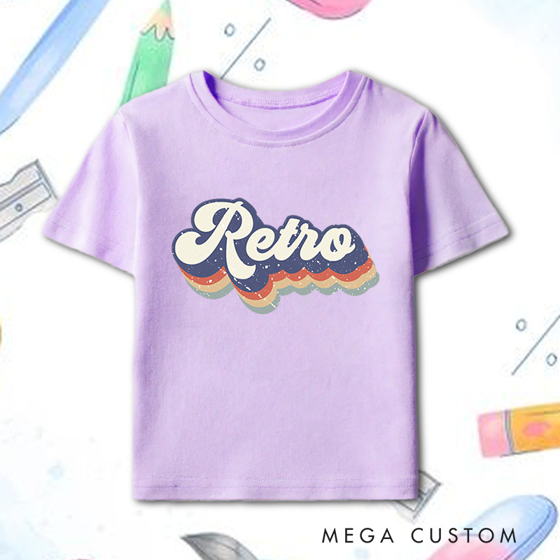 Personalized Retro Kids Name T-Shirt Gift for Toddler
