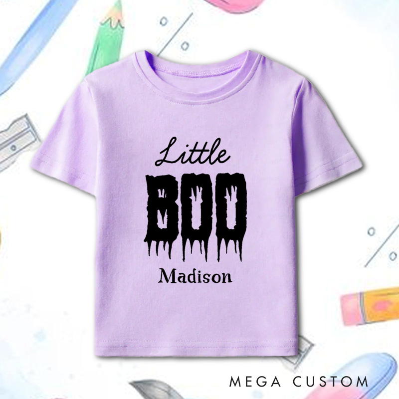 Personalized Little Boo Halloween Shirt for Kids Perfect for Creating a Fun and Spooky Look for Trick or Treating Kids T-Shirt