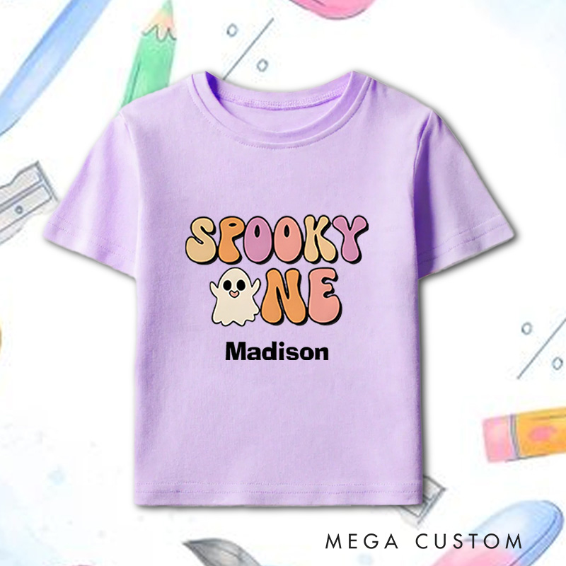 Personalized Spooky One Halloween Shirt for Kids Perfect for Celebrating First Halloween Memories and Seasonal Fun Kids T-Shirt
