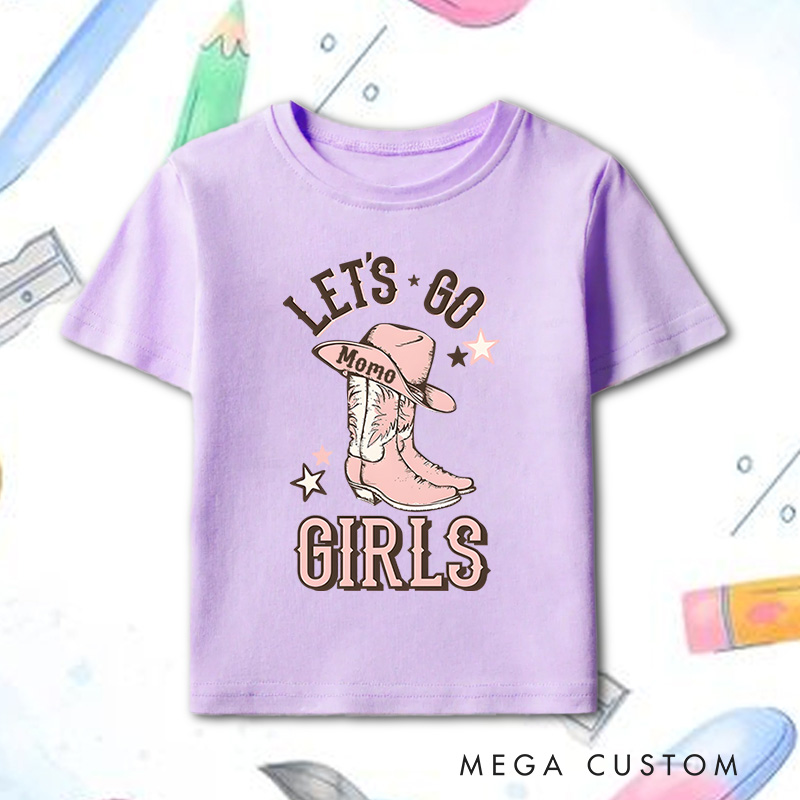Personalized Let's Go Girls Cowgirl T-Shirt Gift for Kids