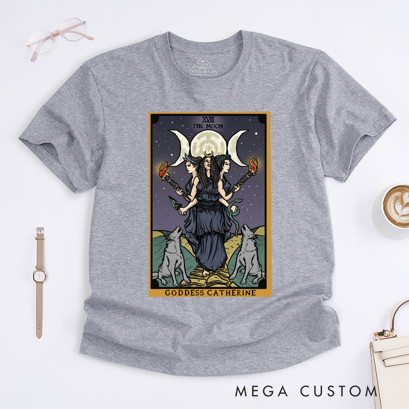 Personalized Tarot Lovers Classic T-Shirts Hecate Goddess Moon Tarot Classic T-Shirts Custom Mythology Witchcraft Gift