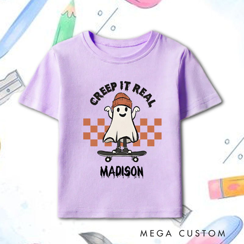 Personalized Creep It Real Halloween Shirt for Kids Perfect for Adding Fun and Festive Vibes During Halloween Kids T-Shirt