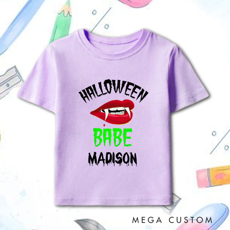 Personalized Halloween Babe Shirt for Kids Perfect for Adding a Stylish and Fun Touch to Halloween Celebrations Kids T-Shirt