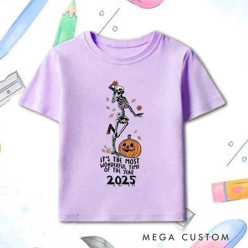 Personalized Most Wonderful Time of the Year Halloween Shirt for Kids Perfect for Celebrating Festive Moments Kids T-Shirt