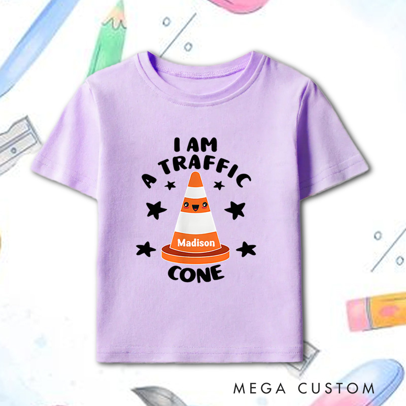 Personalized Traffic Cone Halloween Shirt for Kids Perfect for Adding a Fun and Unique Touch to Halloween Outfits Kids T-Shirt