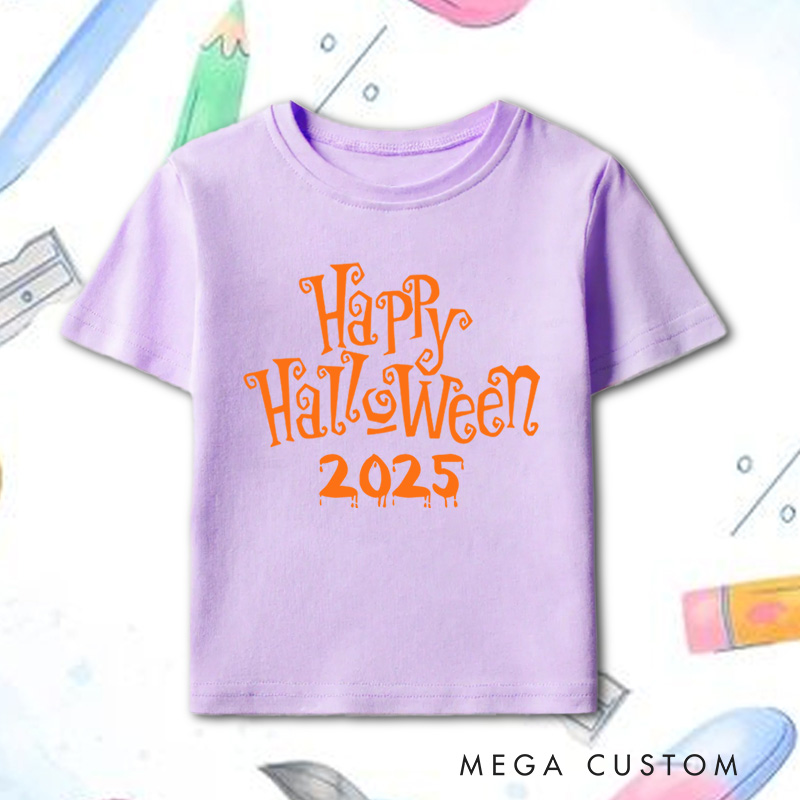 Personalized Happy Halloween Shirt for Kids Perfect for Adding a Cheerful and Festive Touch to Halloween Celebrations Kids T-Shirt