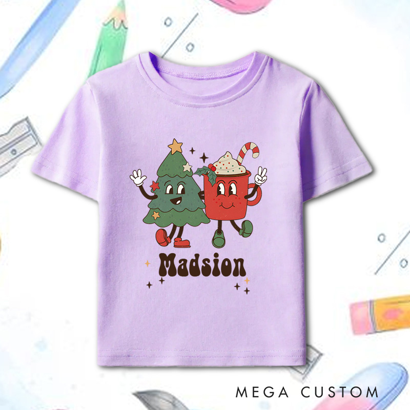 Personalized Christmas Toddler T-Shirt Funny Cute Christmas Kids Shirt 