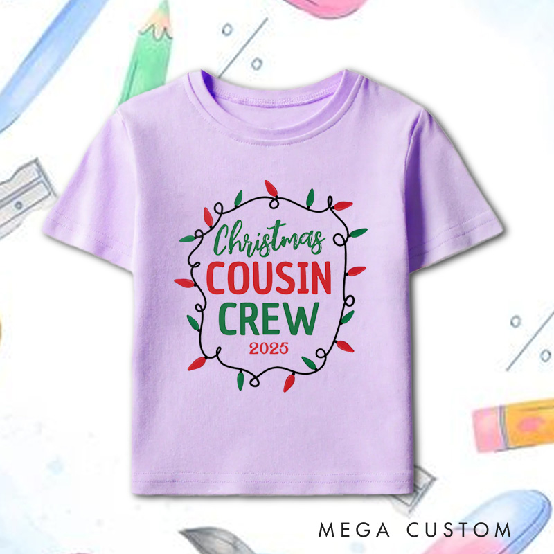 Personalized Matching Christmas Cousin Crew T-Shirt Gift for Kids