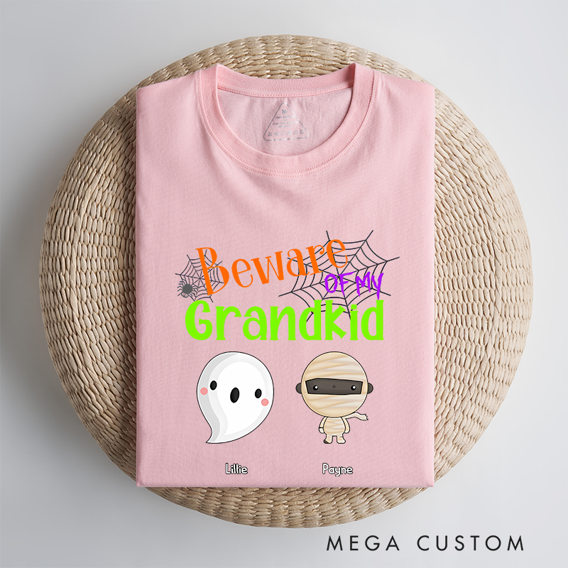 Personalized Beware of My Grandkids Halloween Classic T-Shirt Gift Ideas for Halloween