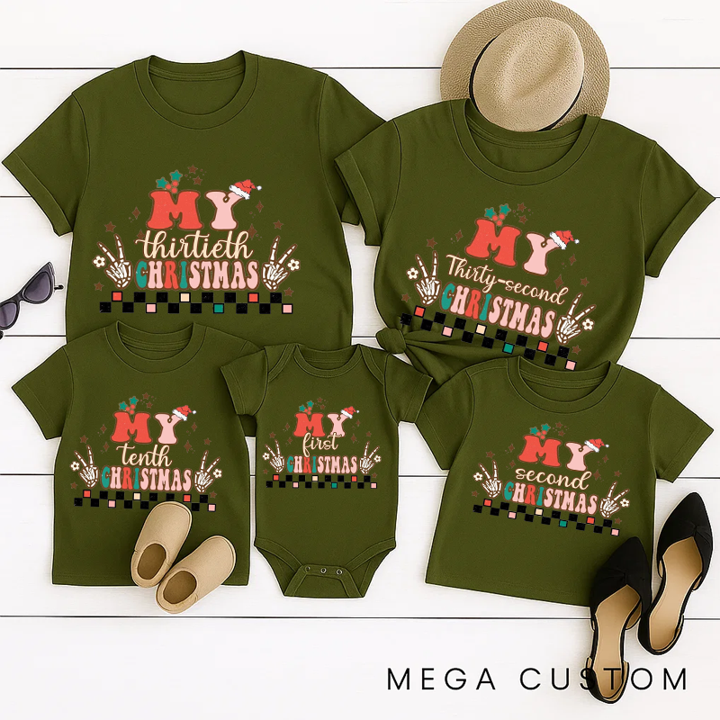 Personalized Family Matching My First Christmas Shirt Funny Christmas Shirt Christmas Tee Cute Christmas Shirt